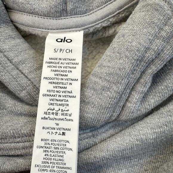 Alo Yoga Make Waves Hoodie Small Womens / XS Mens Athletic Heather Grey Tonal - Picture 5 of 16